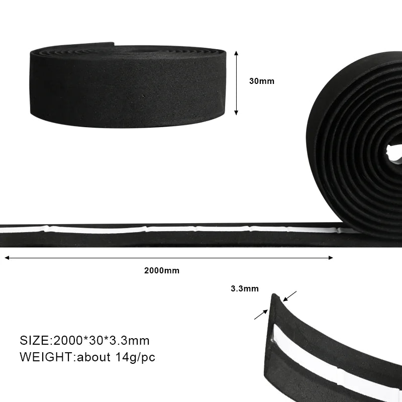 RIDERACE Bicycle Handlebar Tape Anti-slip EVA Breathable Cycling Damping Anti-Vibration Straps