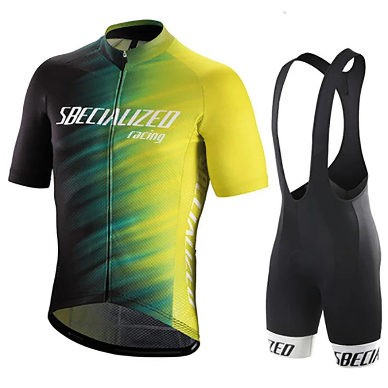 Pro Team-Inspired Cycling Jersey & Bib Shorts Set