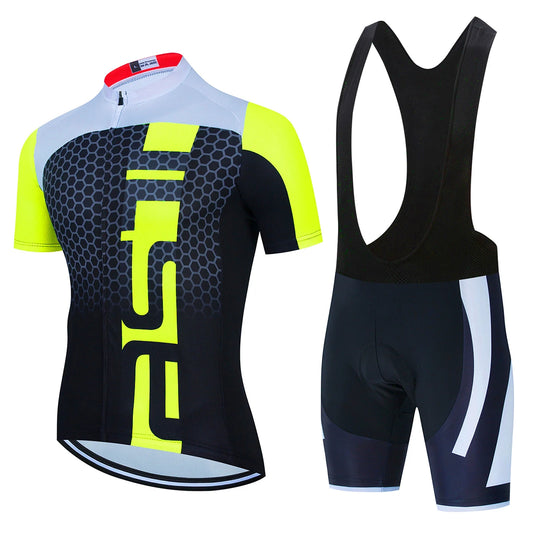 Men's Yellow & Black Summer Cycling Kit