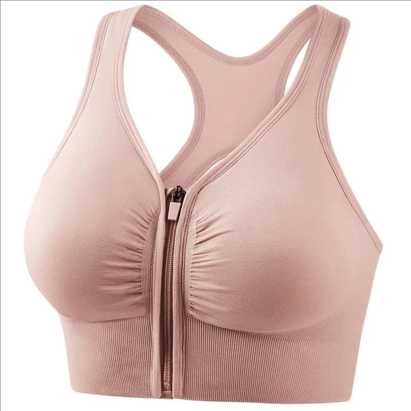CZGUKE Women's Front-Zip Sports Bra
