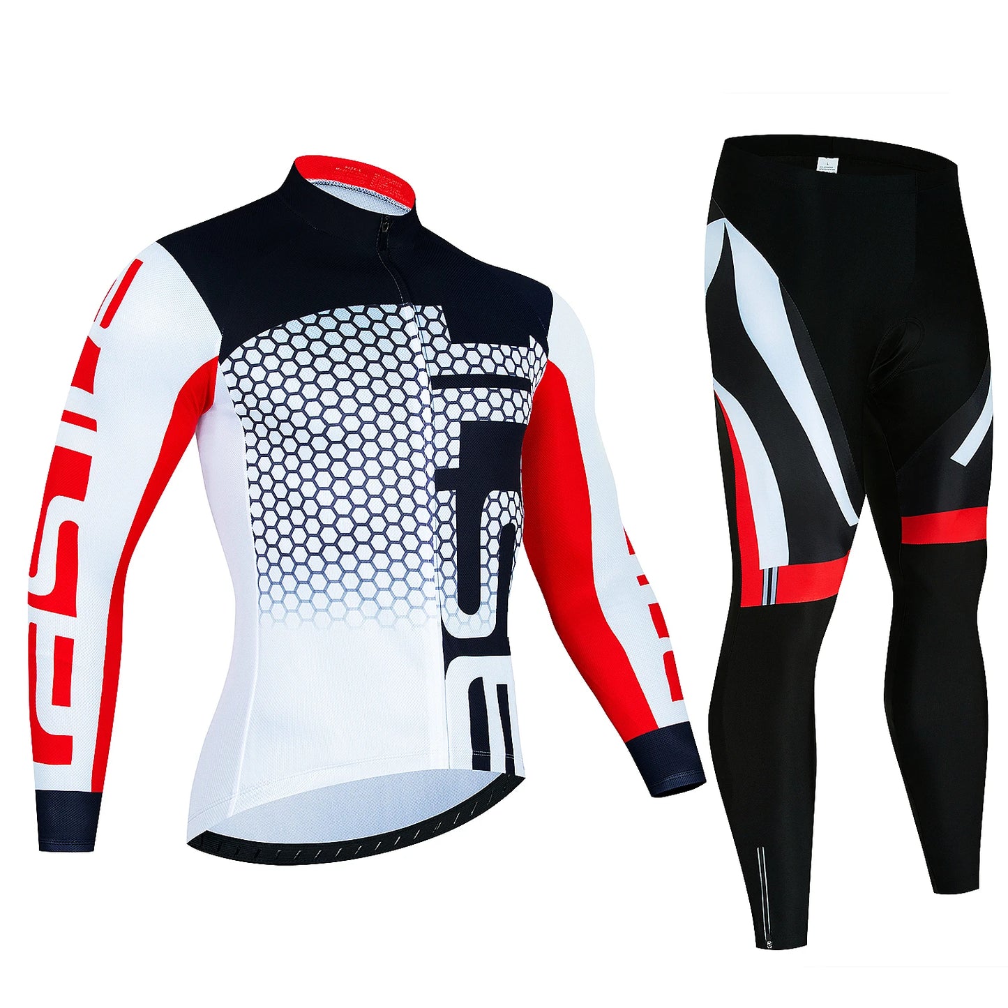 Men's Long-Sleeve Cycling Jersey & Bib Tights Set