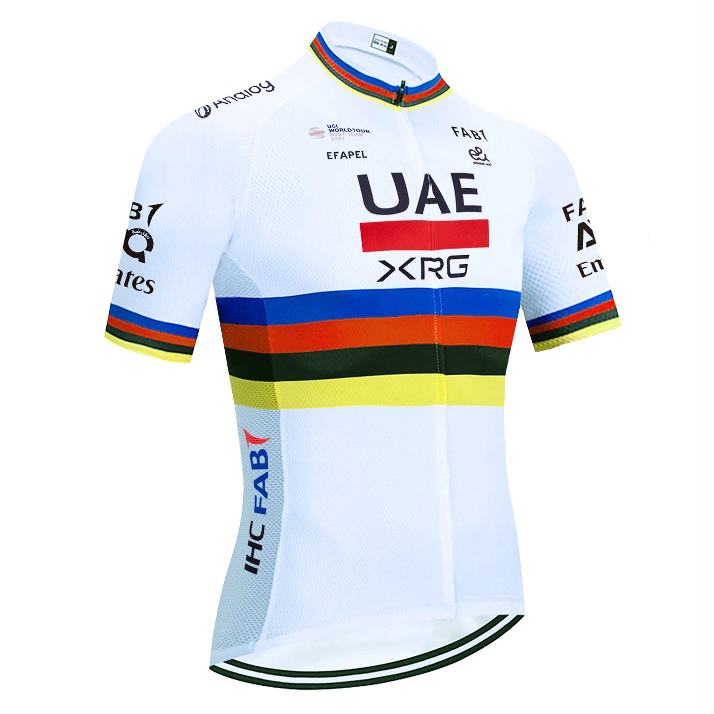 UAE Team-Inspired White Cycling Jersey & Shorts Set