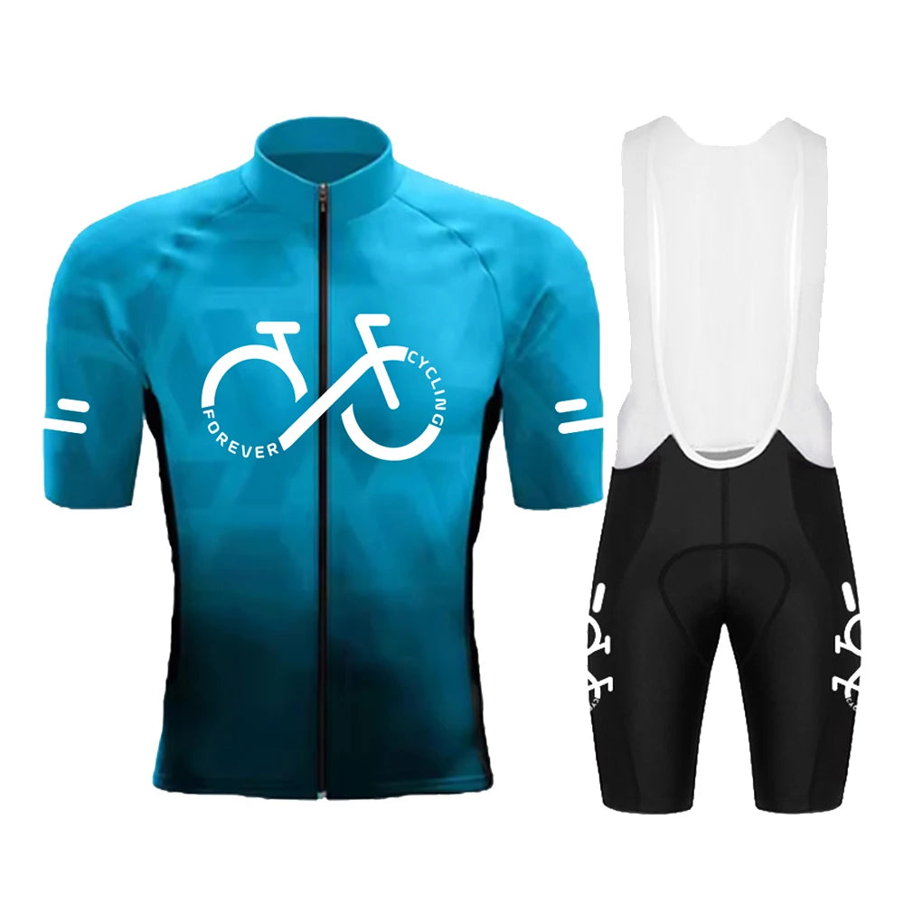 Men's Gradient Short-Sleeve Cycling Jersey Set