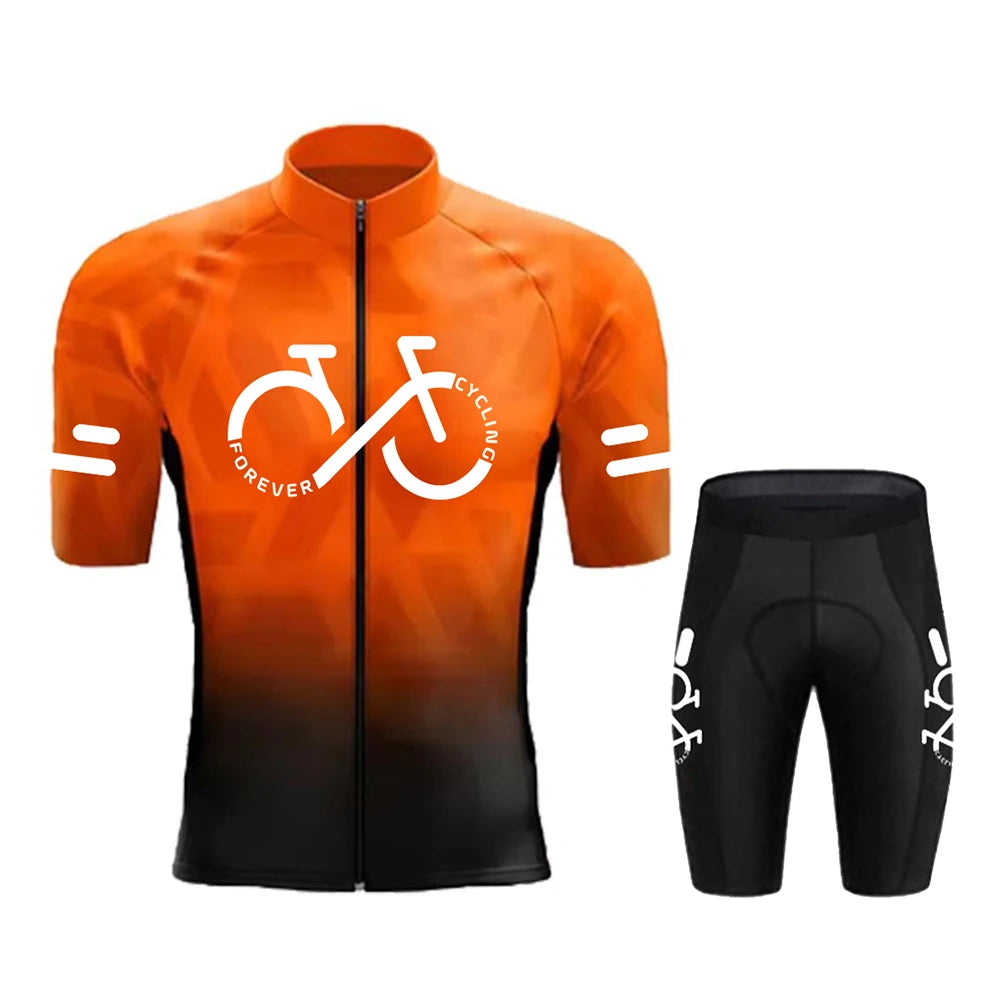 Men's Gradient Short-Sleeve Cycling Jersey Set
