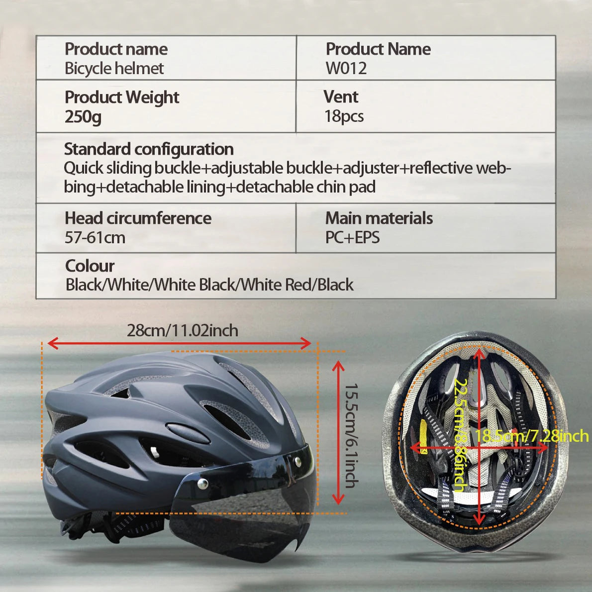 PJT Cycling Helmet with Magnetic Goggles