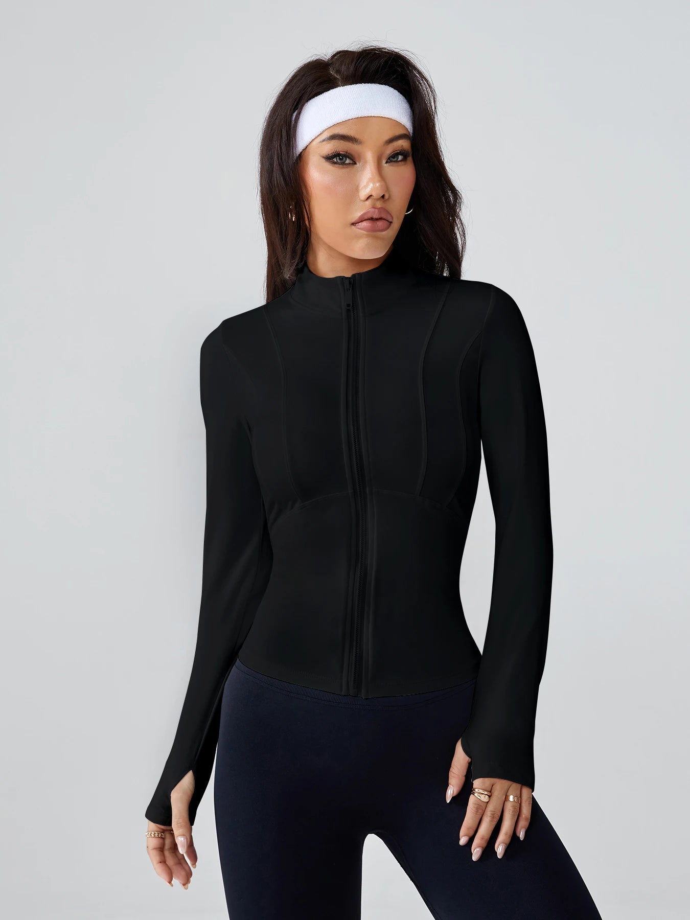 Women's Fitted Long-Sleeve Athletic Jacket