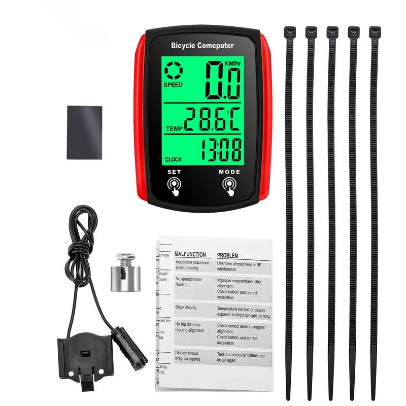 Wired LCD Bicycle Computer & Odometer