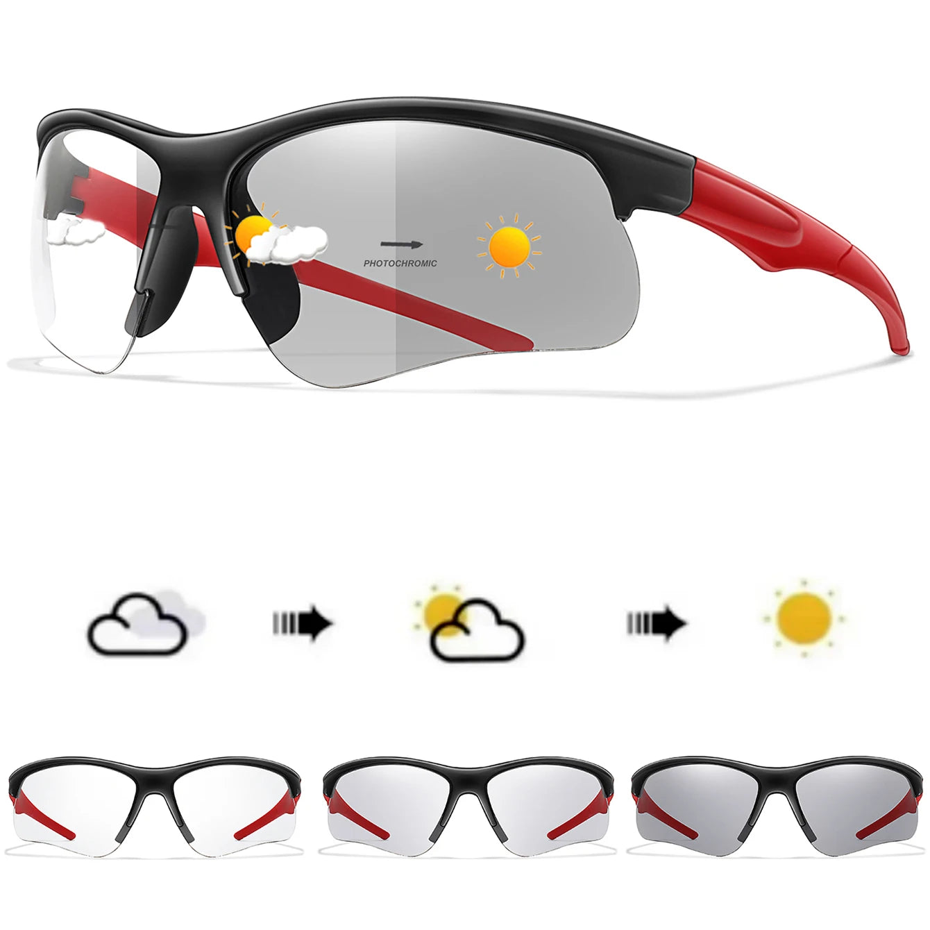 Photochromic Windproof Cycling Sunglasses