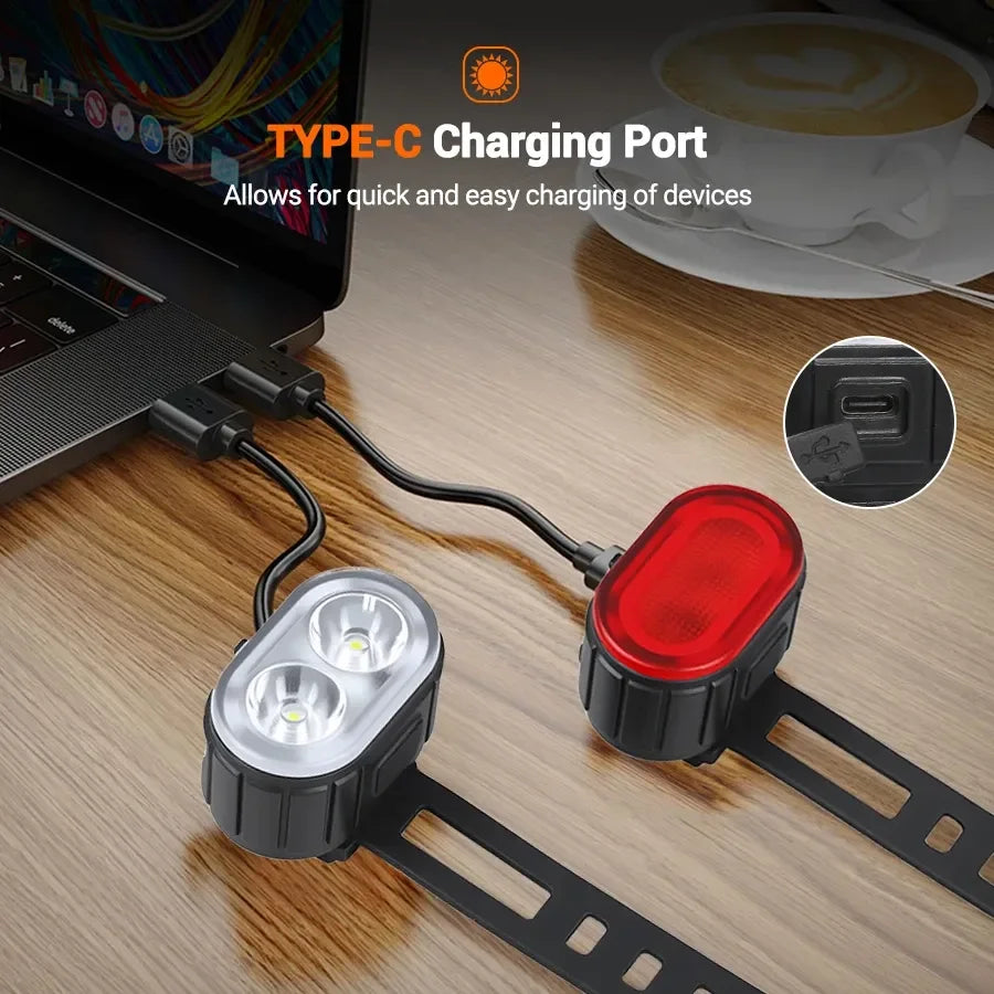 Rechargeable LED Bicycle Headlight & Taillight