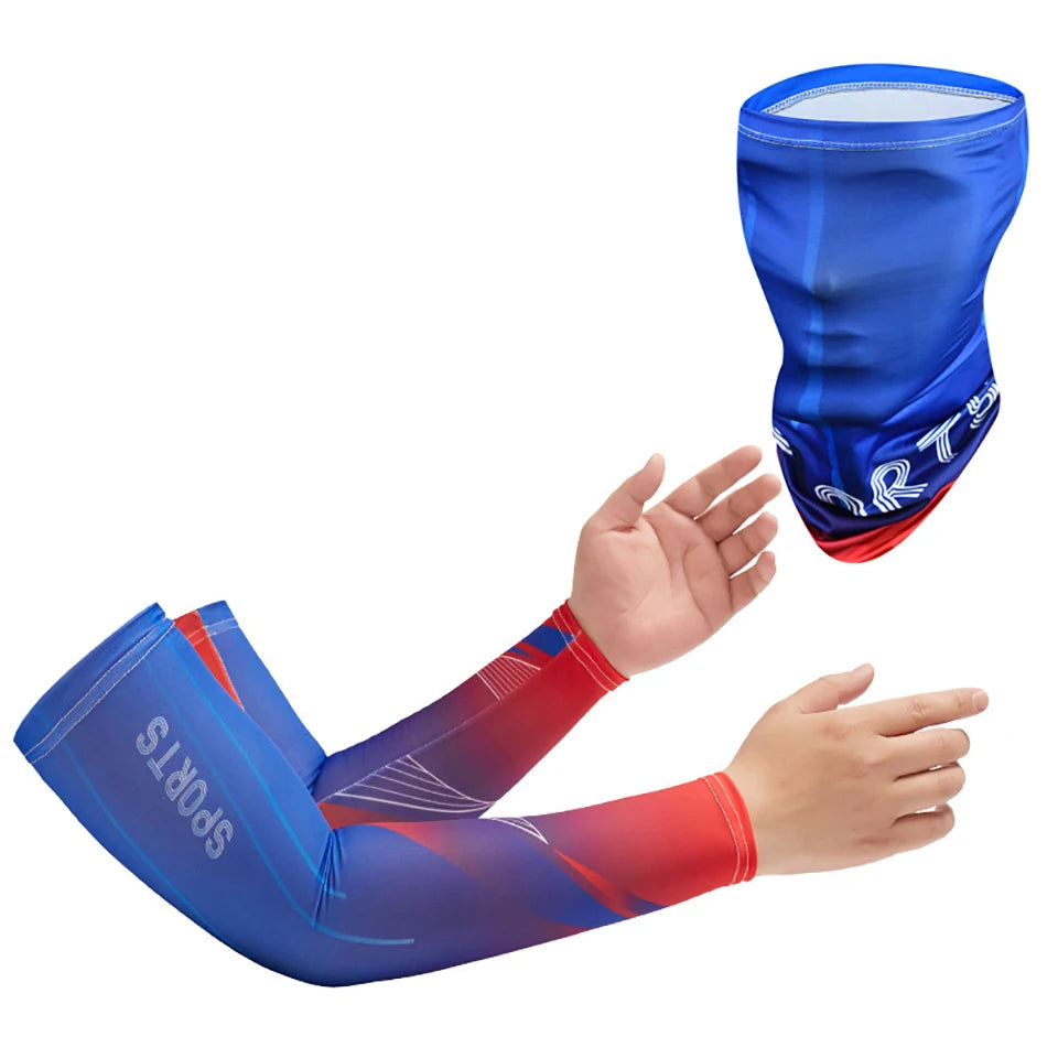 2-Piece Cooling Cycling Arm Sleeve & Bandana Set