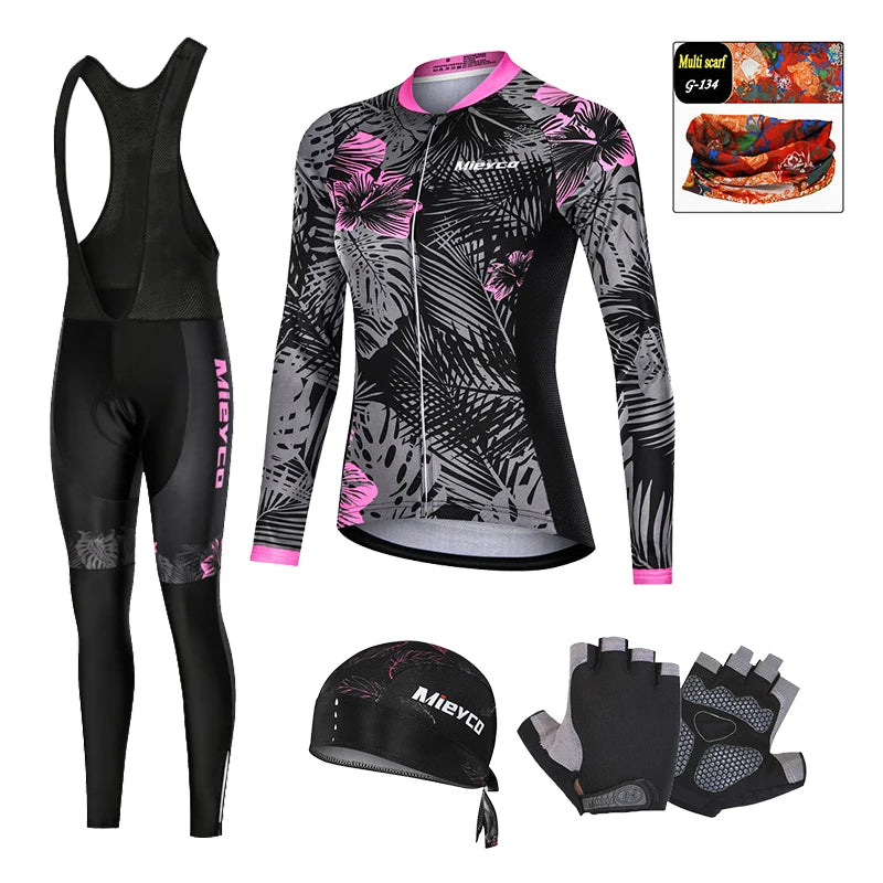 Women's Long-Sleeve Road & MTB Cycling Jersey