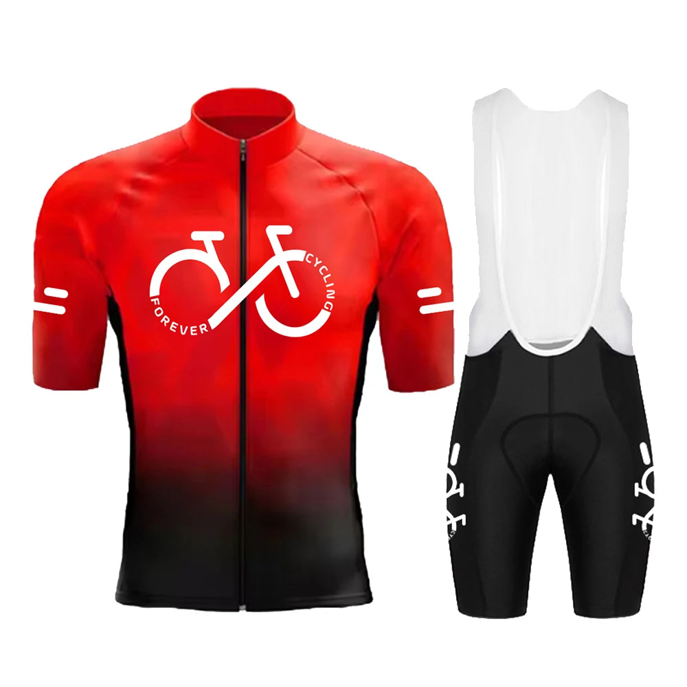 Men's Gradient Short-Sleeve Cycling Jersey Set