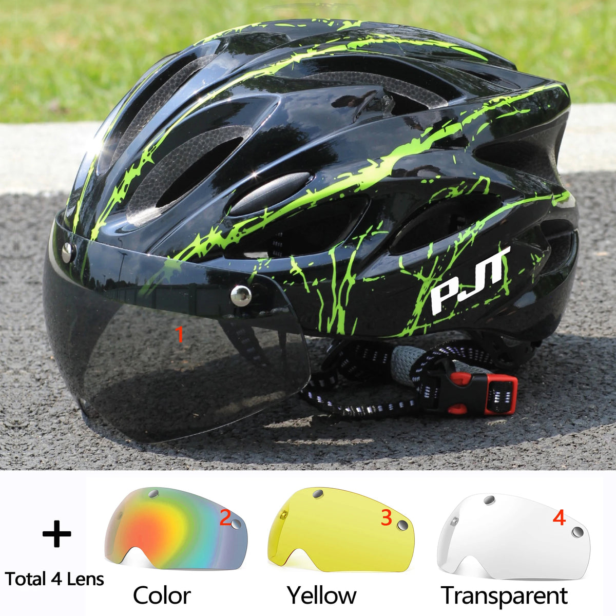 PJT Cycling Helmet with Magnetic Goggles