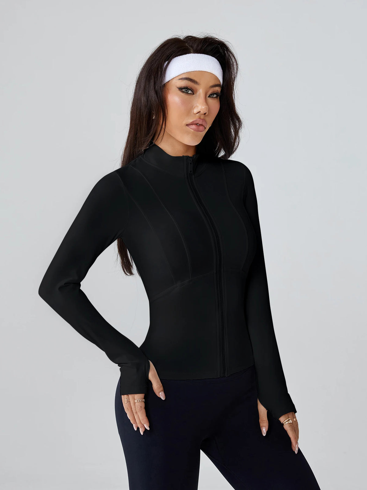 Women's Fitted Long-Sleeve Athletic Jacket