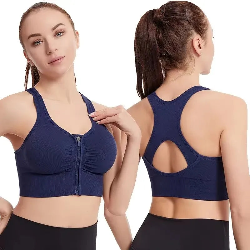 CZGUKE Women's Front-Zip Sports Bra