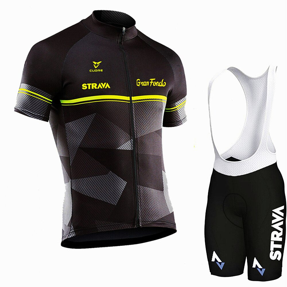Strava Pro Team Cycling Jersey Set