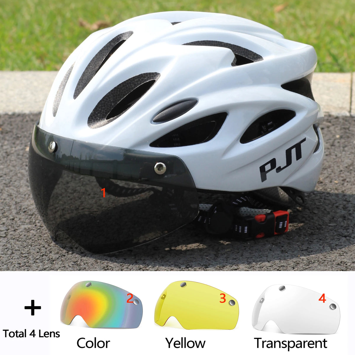 PJT Cycling Helmet with Magnetic Goggles