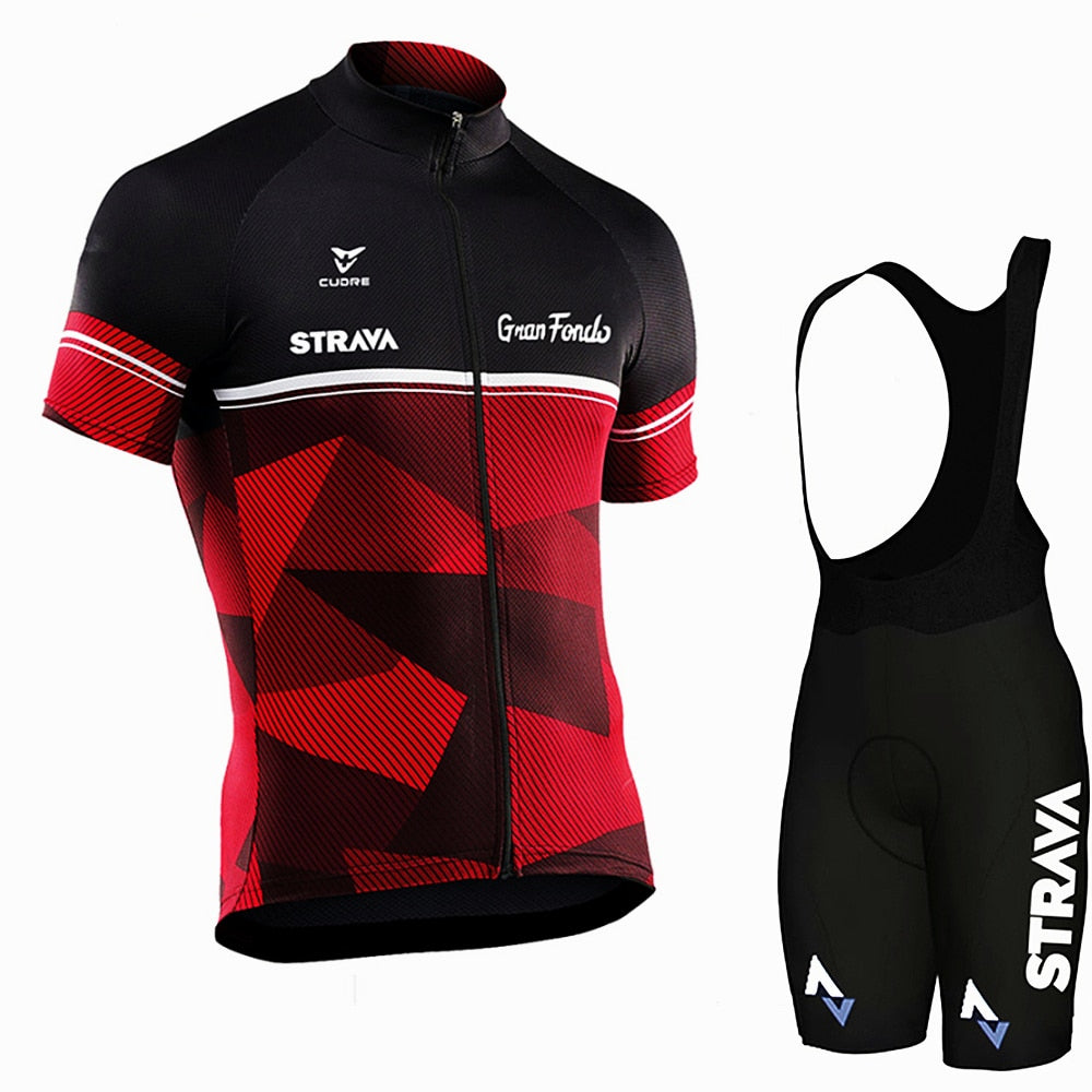 Strava Pro Team Cycling Jersey Set