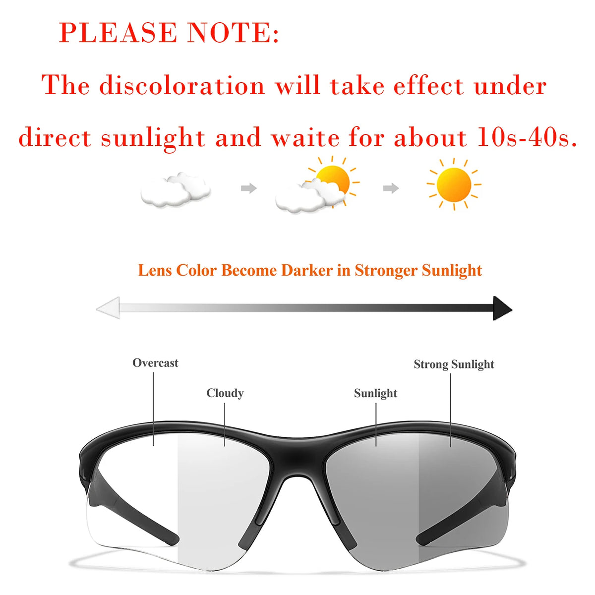 Photochromic Windproof Cycling Sunglasses