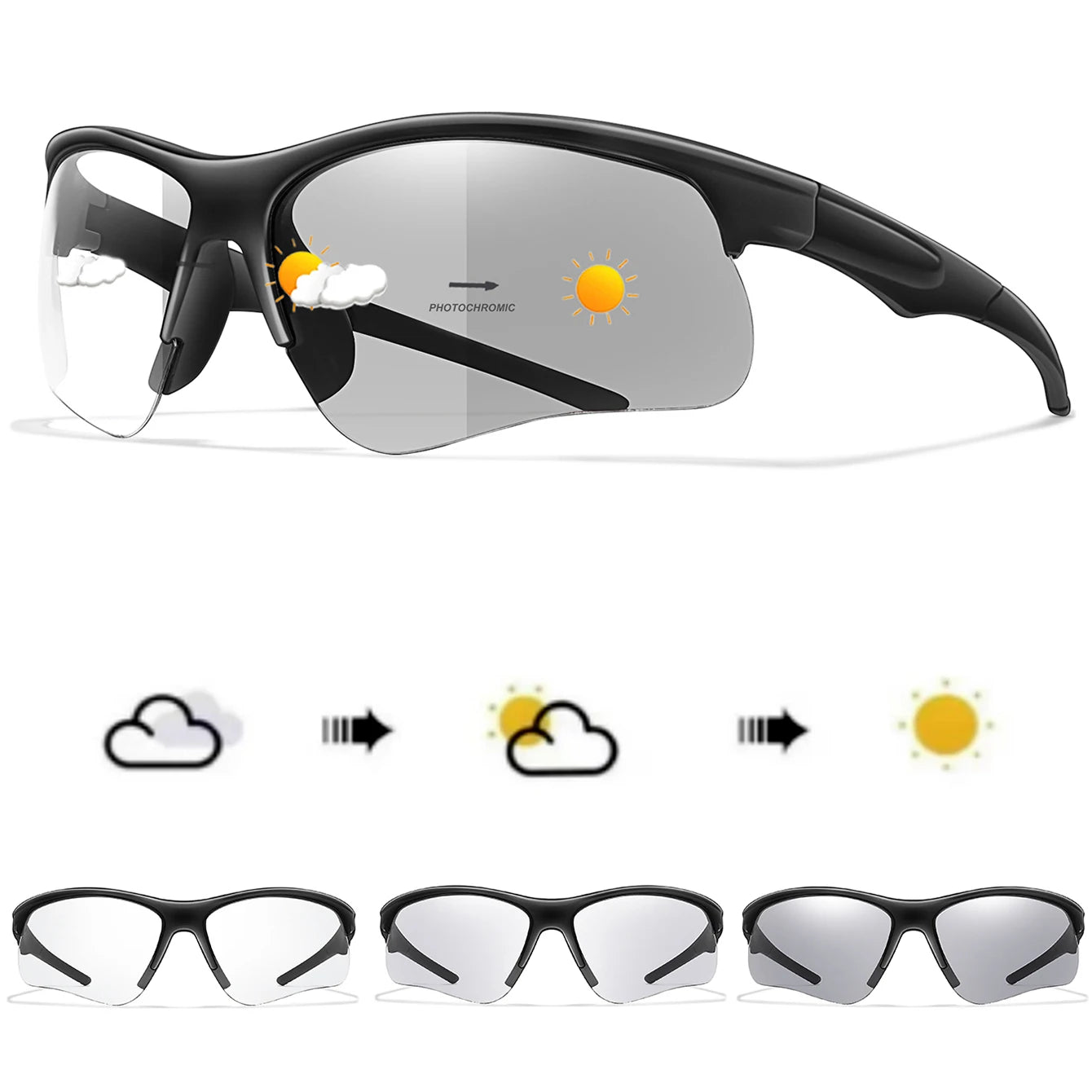 Photochromic Windproof Cycling Sunglasses