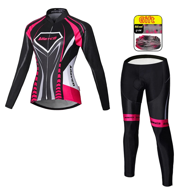 Women's Long-Sleeve Road & MTB Cycling Jersey