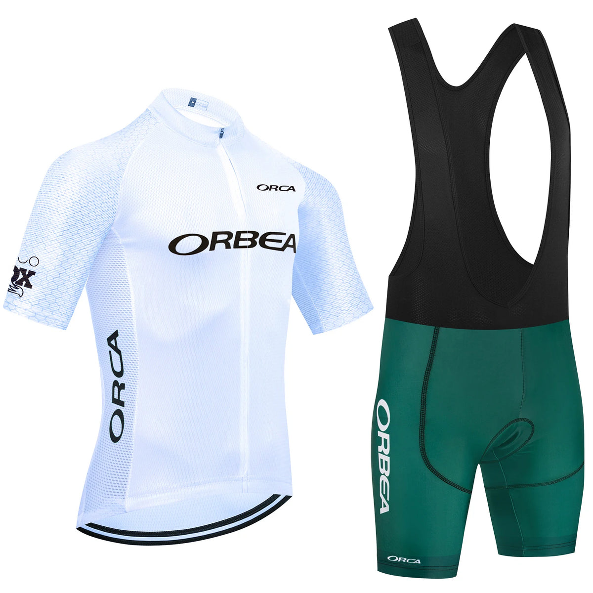 Green Pro Team-Inspired Cycling Jersey & Bib Shorts Set