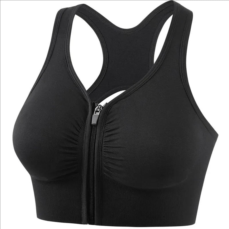 CZGUKE Women's Front-Zip Sports Bra