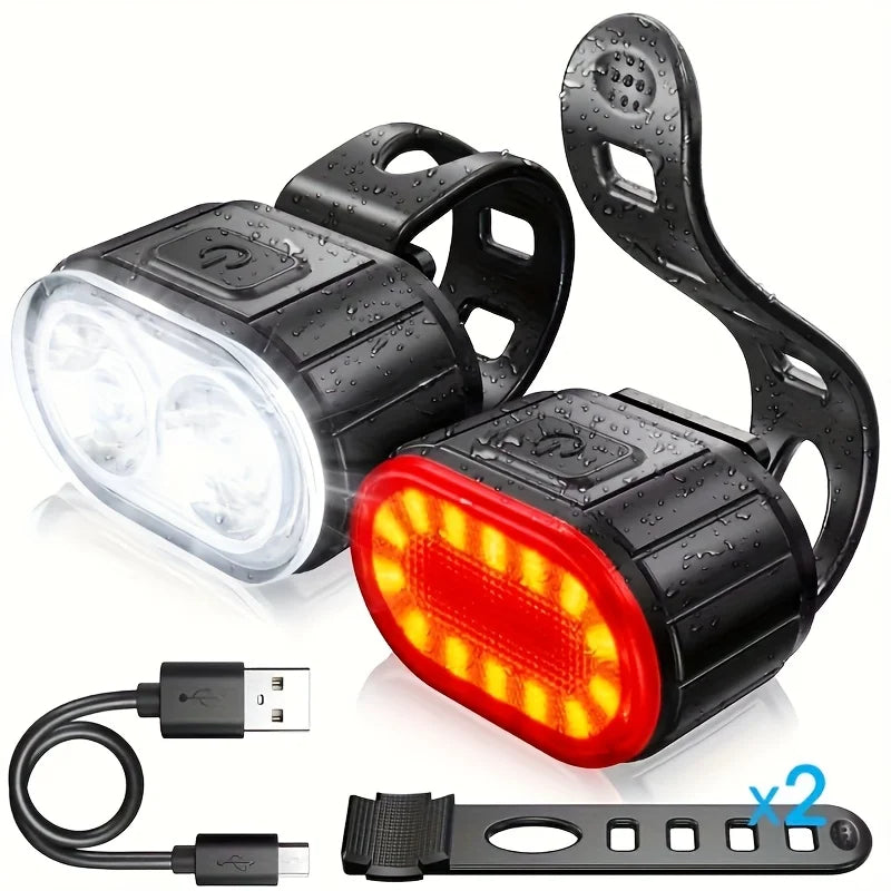 Rechargeable LED Bicycle Headlight & Taillight