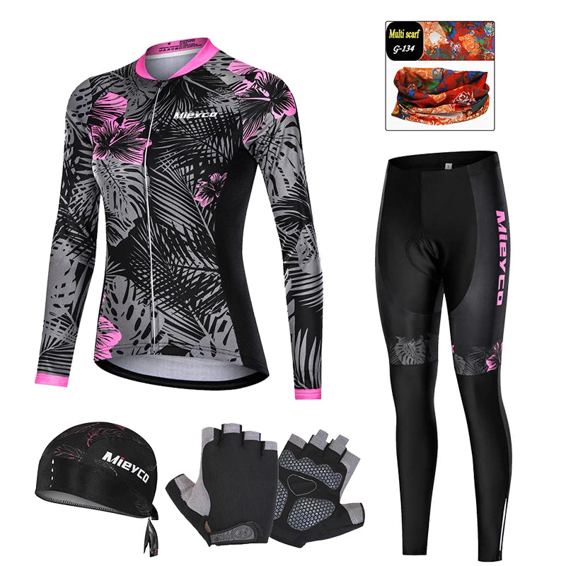 Women's Long-Sleeve Road & MTB Cycling Jersey