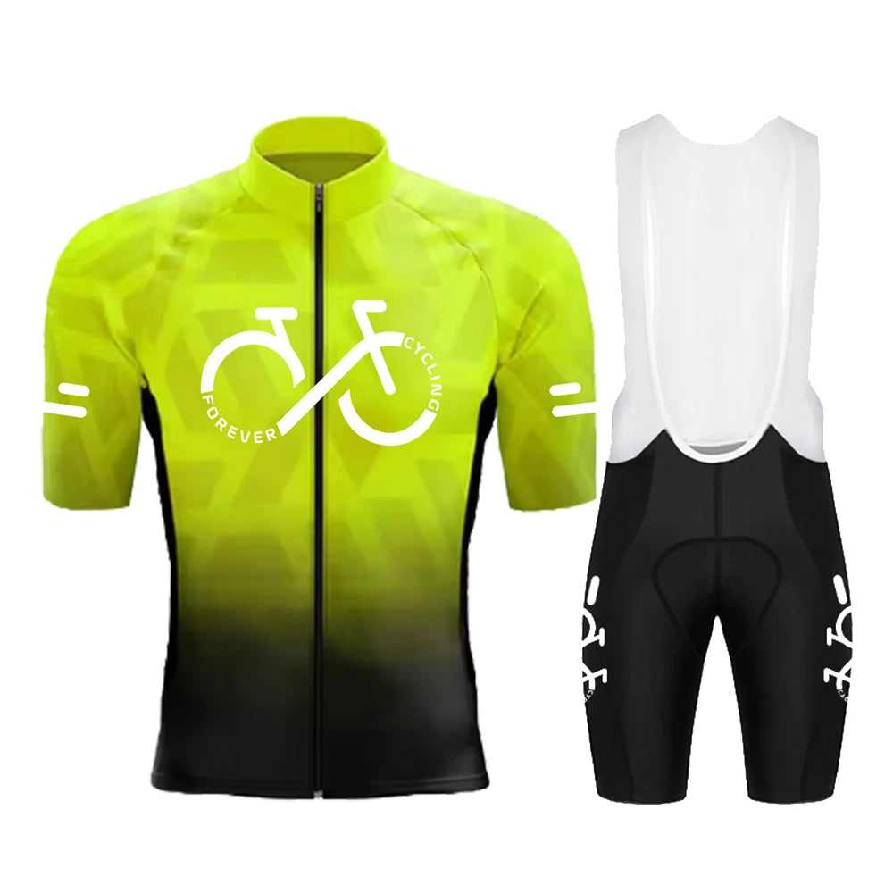 Men's Gradient Short-Sleeve Cycling Jersey Set
