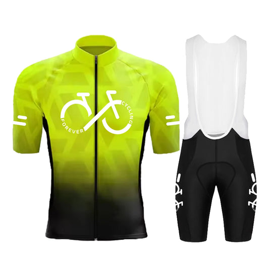 Men's Gradient Short-Sleeve Cycling Jersey Set