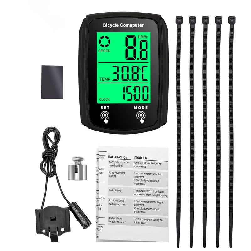 Wired LCD Bicycle Computer & Odometer