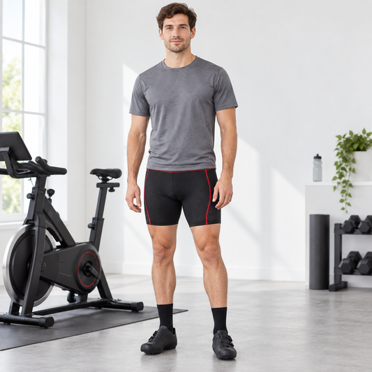 Cyclist wearing Breathable 5D-Padded Cycling Underwear Shorts