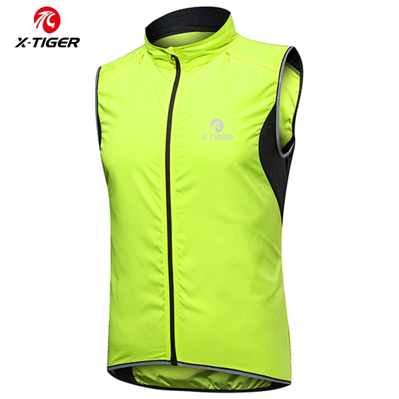 X-TIGER Windproof Cycling Vest Rainproof Sleeveless Reflective Safety Vest