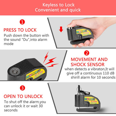 Anti-theft Waterproof Moto Bike Lock Cycling Security Lock Control Vibration Alarm 110db Bicycle Motorcycle Alarm bicycle lock