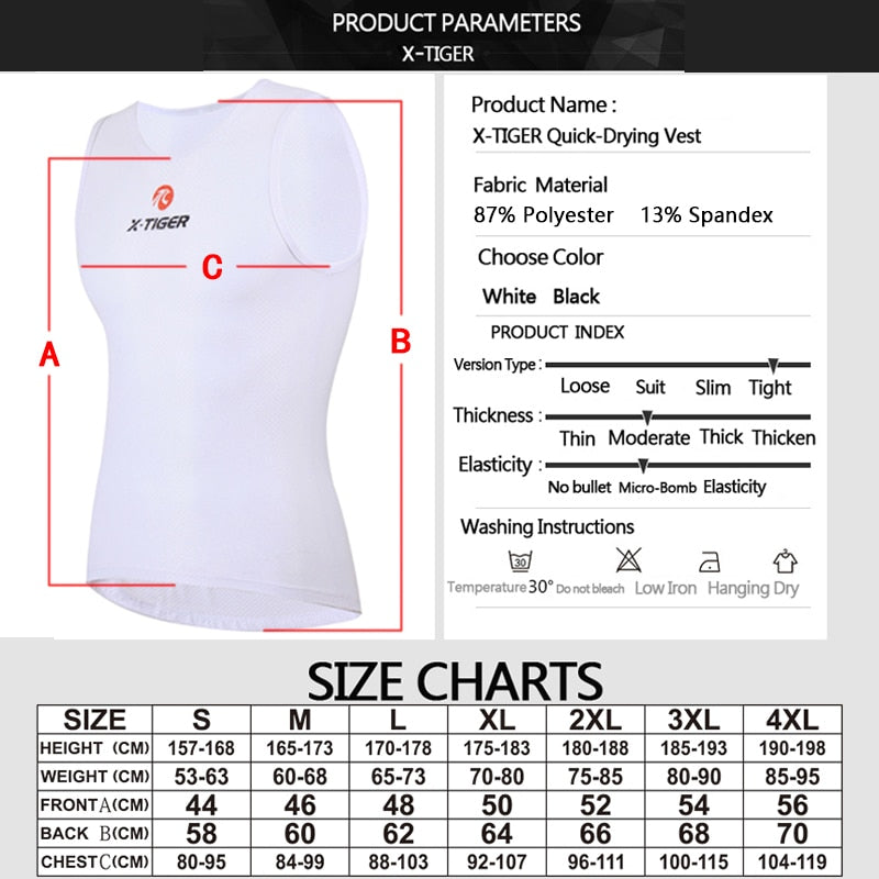 X-Tiger Cool Mesh Superlight Vest Breathable Short Sleeve Undershirt