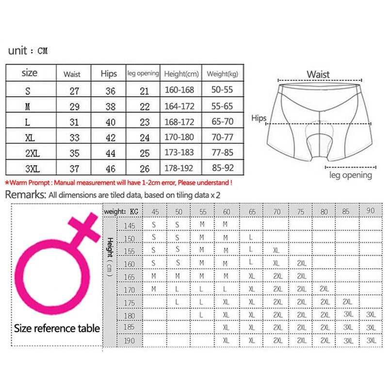 X-TIGER Women Cycling Underwear 3D Gel Padded Riding Shorts