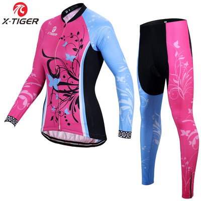 Thermal X-Tiger Pro Women Winter Cycling Jersey Set