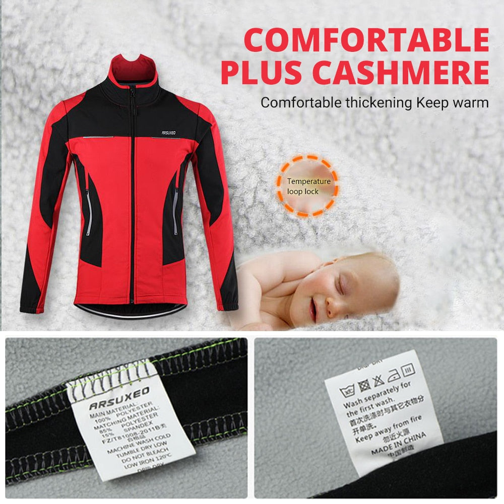 ARSUXEO Fleece Thermal Cycling Jacket