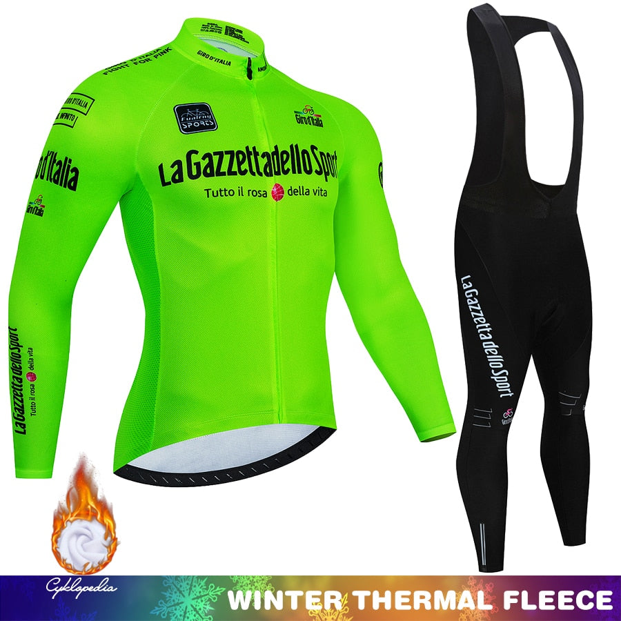 Tour Of Italy Winter Thermal Fleece Cycling jersey Set