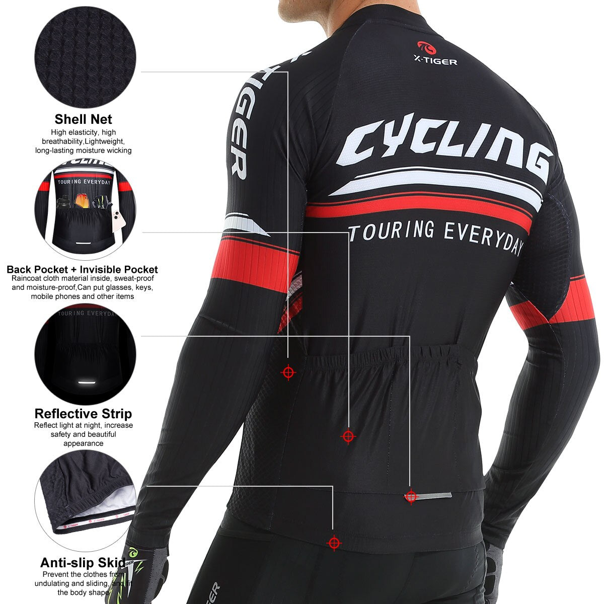 X-TIGER Bicycle Breathable Cycling Set K77