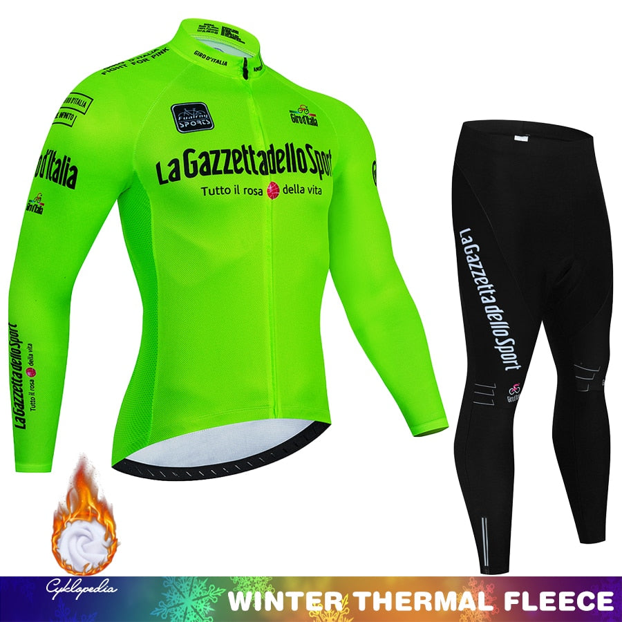 Tour Of Italy Winter Thermal Fleece Cycling jersey Set