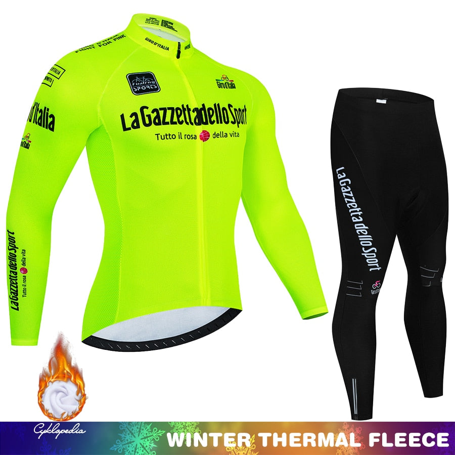 Tour Of Italy Winter Thermal Fleece Cycling jersey Set
