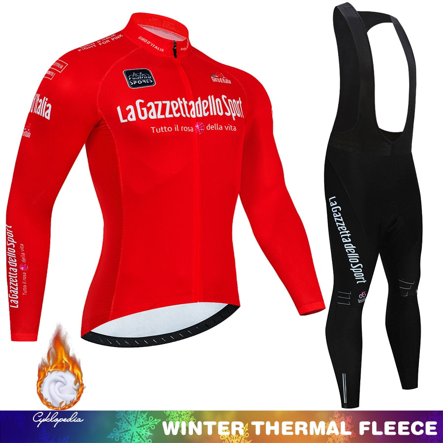 Tour Of Italy Winter Thermal Fleece Cycling jersey Set