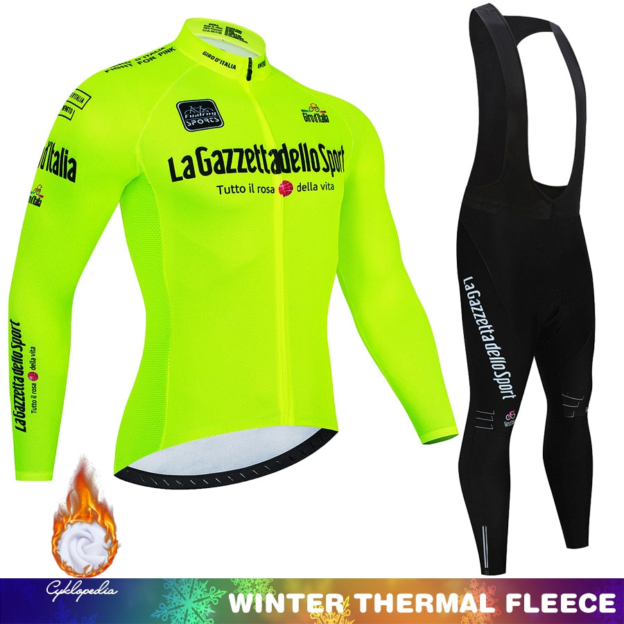 Tour Of Italy Winter Thermal Fleece Cycling jersey Set
