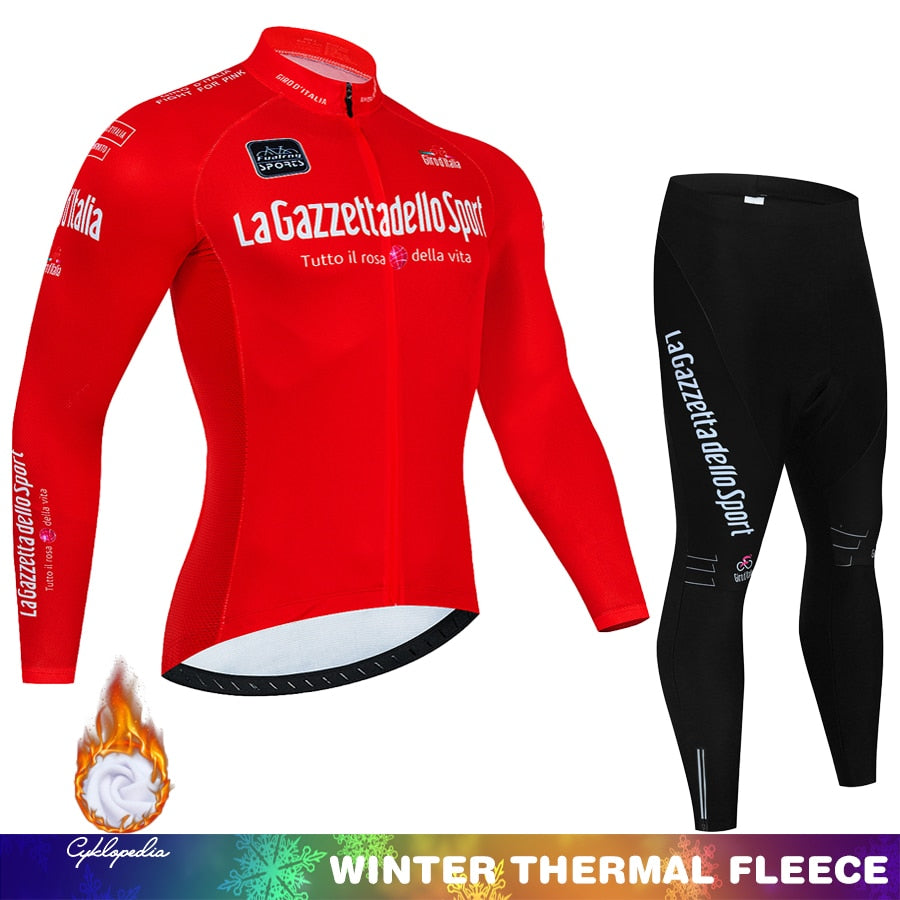 Tour Of Italy Winter Thermal Fleece Cycling jersey Set
