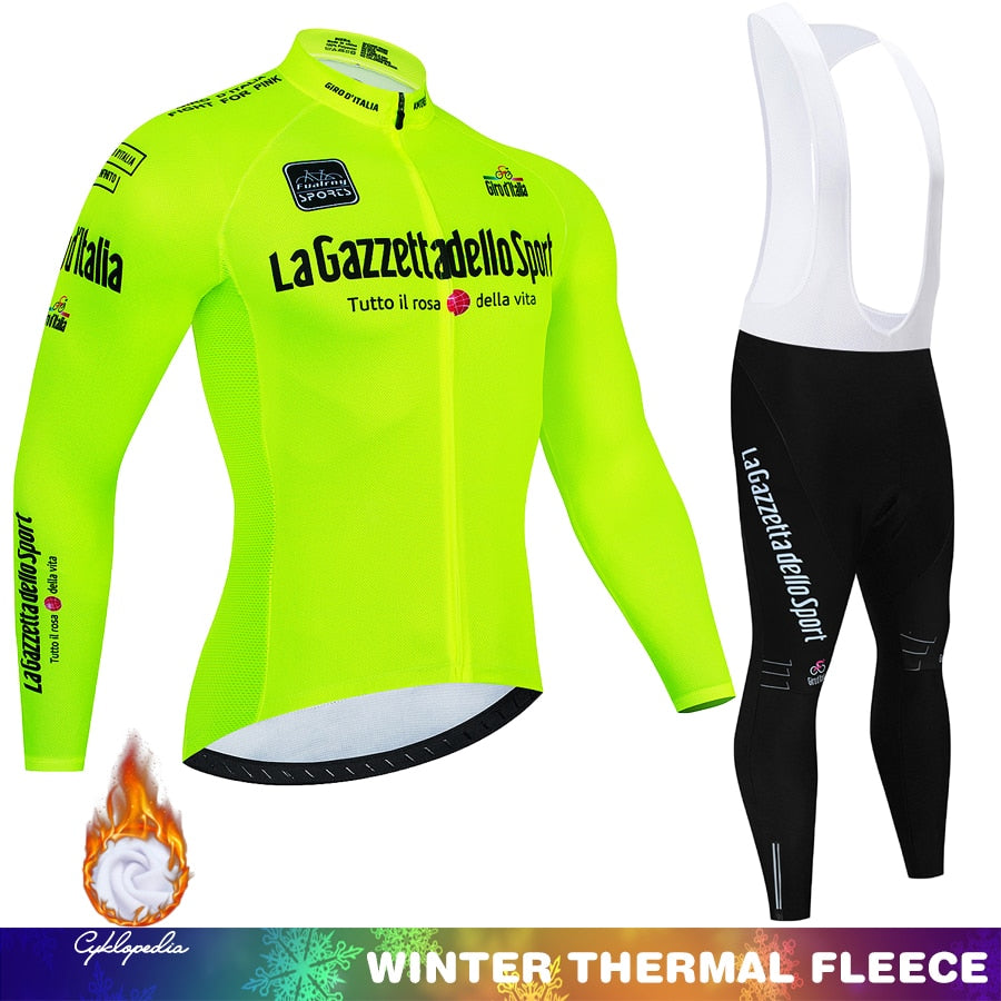 Tour Of Italy Winter Thermal Fleece Cycling jersey Set