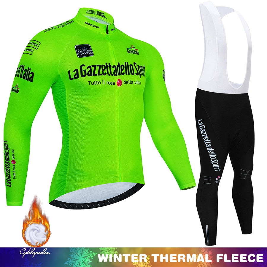 Tour Of Italy Winter Thermal Fleece Cycling jersey Set