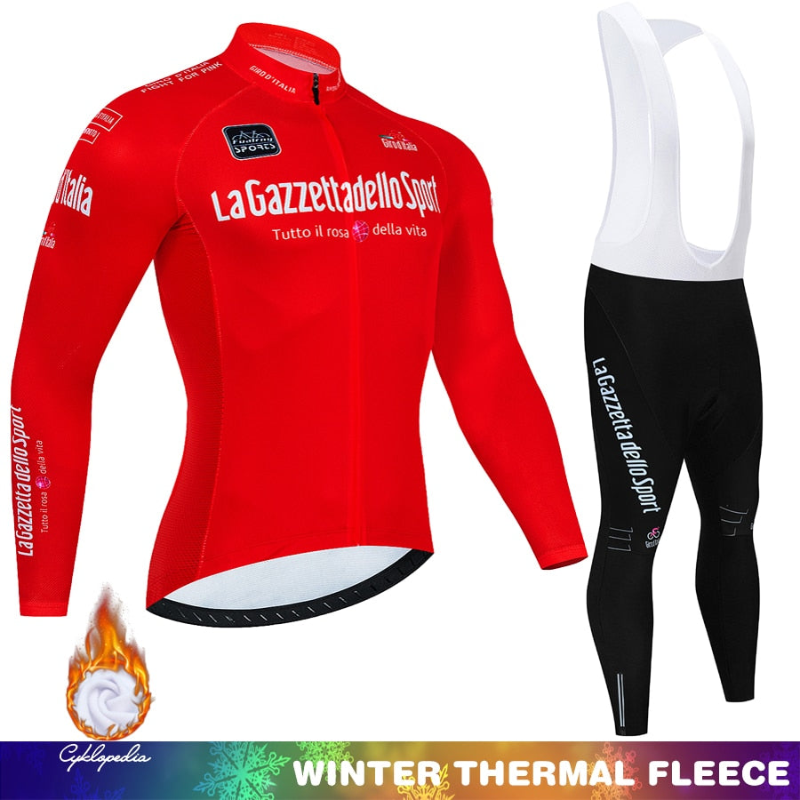 Tour Of Italy Winter Thermal Fleece Cycling jersey Set